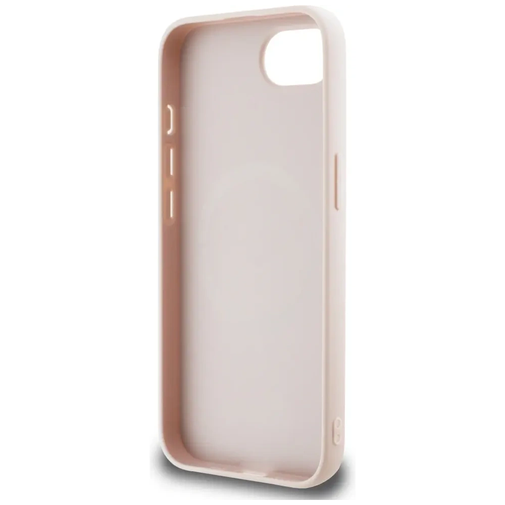 Etui Guess 4G Script Logo MagSafe do Apple iPhone 16e różowy