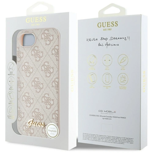 Kup Guess 4G Script Logo MagSafe Apple iPhone 16e růžový - GUE4457 - {ean13} - Sklep Home Screen