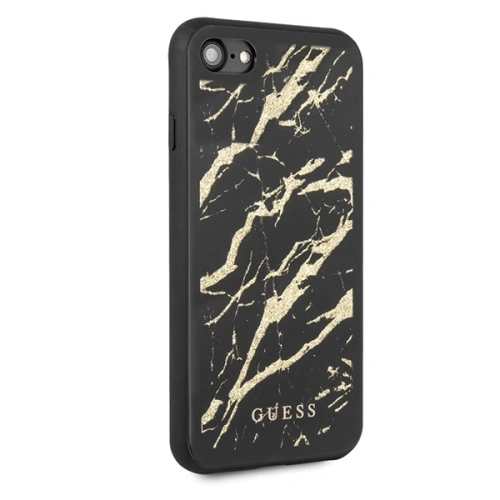 Kup Etui Guess GUHCI8MGGBK Apple iPhone SE 2022/SE 2020/8/7 negru/black hard case Glitter Marble Glass - GUE503BLK - {ean13} - Sklep Home Screen