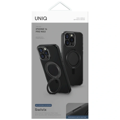 Kup Etui UNIQ Swivix do Apple iPhone 16 Pro Max 360 Rotating Kickstand czarny - UNIQ1500 - {ean13} - Sklep Home Screen