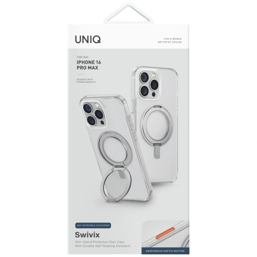 Buy UNIQ Swivix Apple iPhone 16 Pro Max 360 Rotating Kickstand clear - UNIQ1501 - {ean13} - Home Screen Store Europe