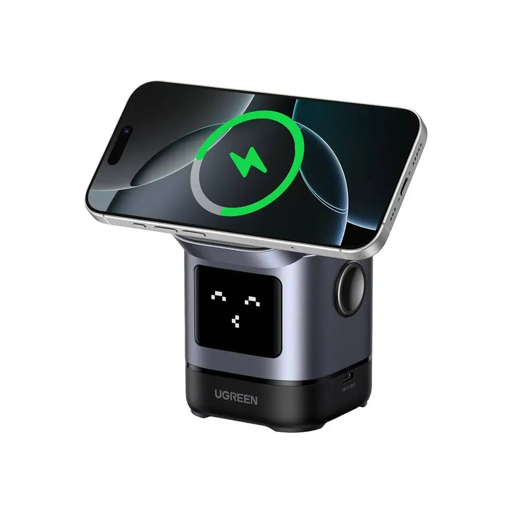 Ładowarka indukcyjna 2w1 UGREEN Uno W709 do iPhone / Airpods USB-C 25W + kabel USB-C / USB-C 1m