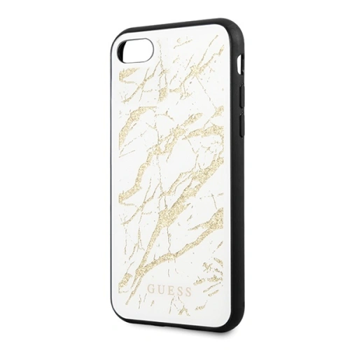 Kup Case Guess GUHCI8MGGWH Apple iPhone SE 2022/SE 2020/8/7 weiß/white Hartschale Glitter Marmor Glas - GUE504WHT - {ean13} - Sklep Home Screen