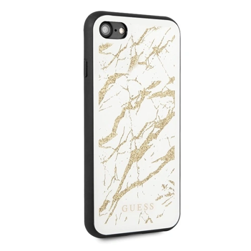 Kup Etui Guess GUHCI8MGGWH Apple iPhone SE 2022/SE 2020/8/7 bílý/white hard case Glitter Marble Glass - GUE504WHT - {ean13} - Sklep Home Screen