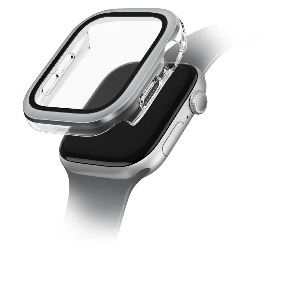 Etui UNIQ Voute do Apple Watch Series 10 42mm z szybką srebrny