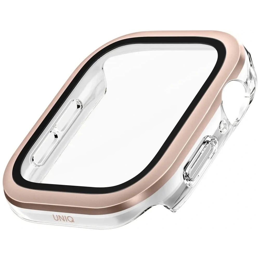 Etui UNIQ Voute do Apple Watch Series 10 46mm z szybką różowo-złoty