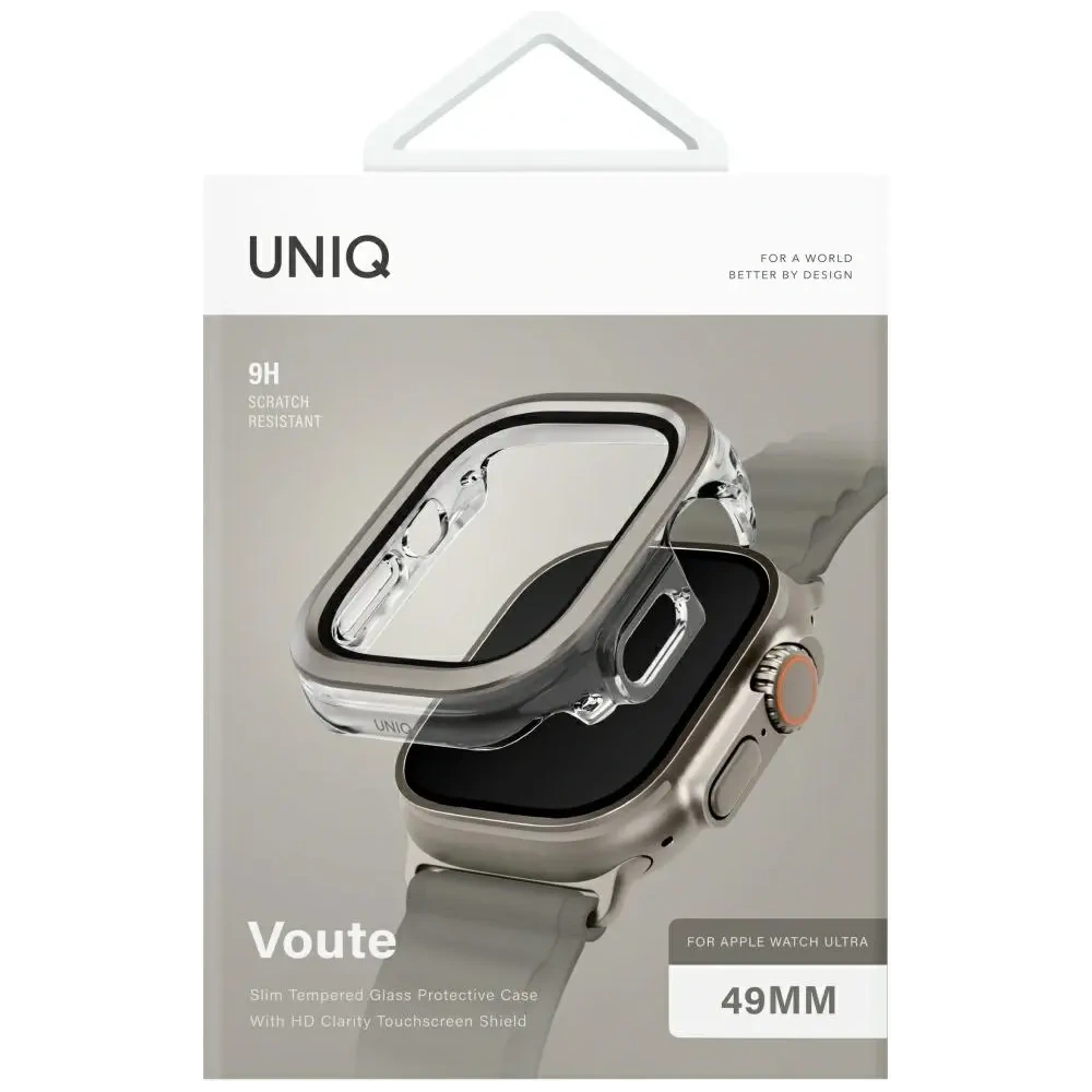 Etui UNIQ Voute do Apple Watch Ultra 49mm z szybką srebrny