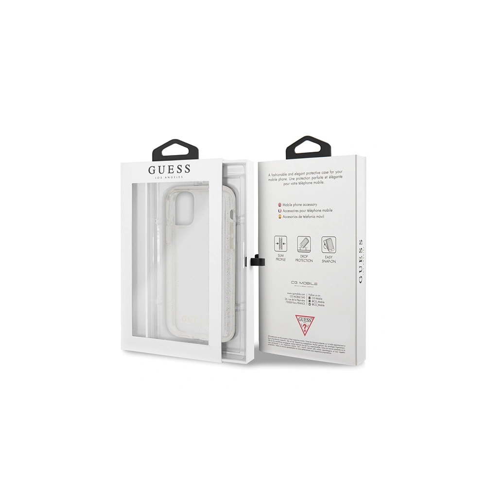 Etui Guess GUHCN58PCGLSI Apple iPhone 11 Pro srebrny/silver hard case Glitter