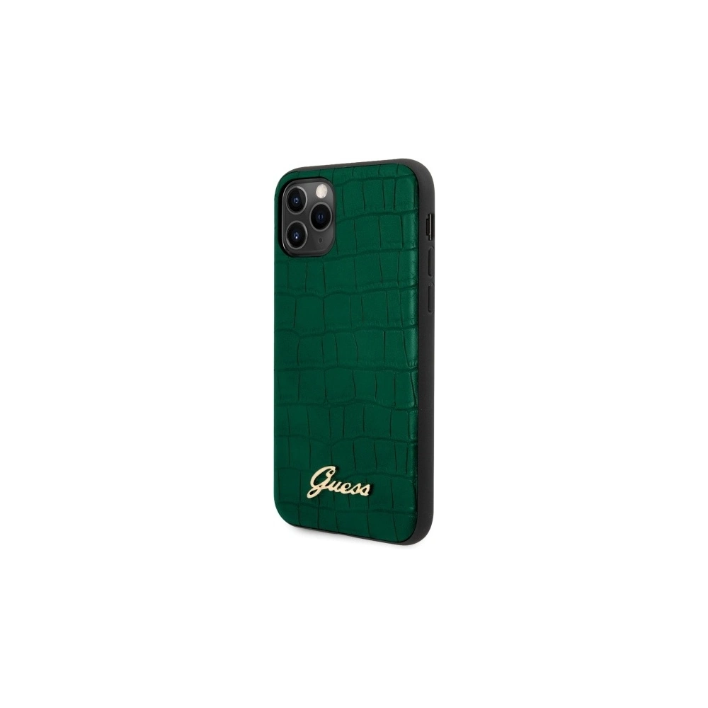 Etui Guess GUHCN58PCUMLCRDG Apple iPhone 11 Pro zielony/dark green Croco Collection