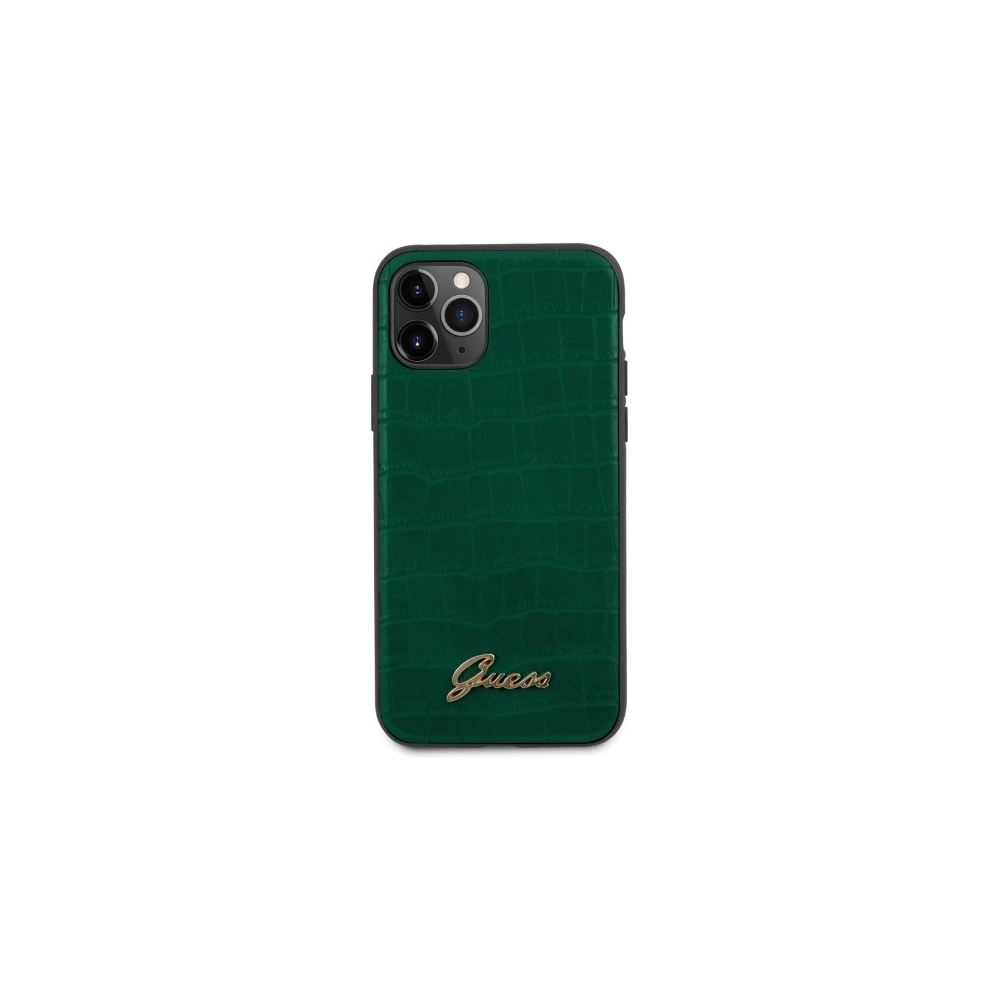 Etui Guess GUHCN58PCUMLCRDG Apple iPhone 11 Pro zielony/dark green Croco Collection