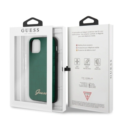 Kup Case Guess GUHCN58PCUMLCRDG Apple iPhone 11 Pro grün/dunkelgrün Croco Collection - GUE511GRN - {ean13} - Sklep Home Screen