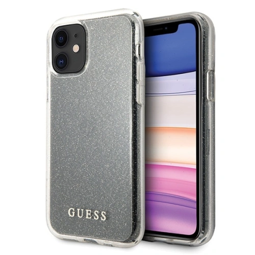 Kup Etui Guess GUHCN61PCGLSI Apple iPhone 11 srebrny/silver hard case Glitter - GUE514SLV - {ean13} - Sklep Home Screen