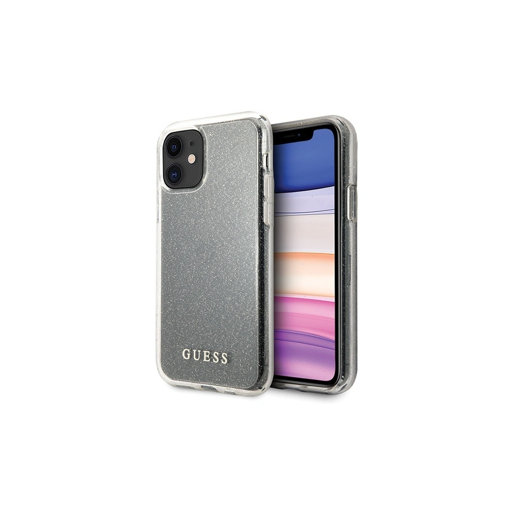 Etui Guess GUHCN61PCGLSI Apple iPhone 11 srebrny/silver hard case Glitter