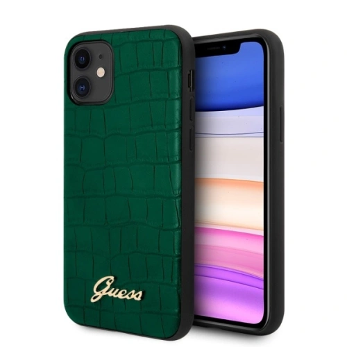 Kup Case Guess GUHCN61PCUMLCRDG Apple iPhone 11 grün/dunkelgrün Croco Collection - GUE516GRN - {ean13} - Sklep Home Screen