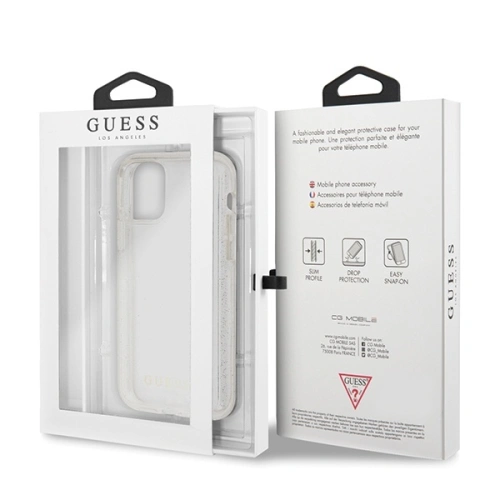 Buy Guess GUHCN65PCGLSI Apple iPhone 11 Pro Max silver hard case Glitter - GUE519SLV - {ean13} - Home Screen Store Europe