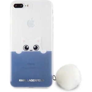 Etui Karl Lagerfeld KLHCP7LTRGPABBL Apple iPhone 8/7 Plus tvrdý obal transparentní/modrý K-Peek a Boo