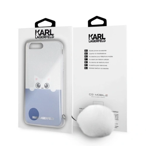 Kup Etui Karl Lagerfeld KLHCP7LTRGPABBL Apple iPhone 8/7 Plus hardcase transparent/albastru K-Peek a Boo - KLD284CLBLU - {ean13} - Sklep Home Screen