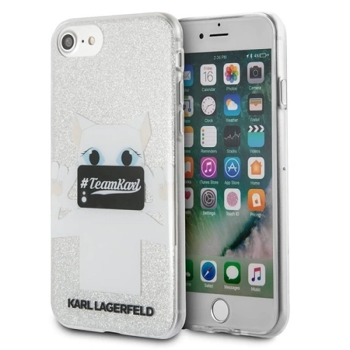 Kup Etui Karl Lagerfeld KLHCP7TRKPCSG Apple iPhone SE 2022/SE 2020/8/7 argintiu/silver Choupette Selfie Glitter - KLD286SLV - {ean13} - Sklep Home Screen