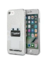 Etui Karl Lagerfeld KLHCP7TRKPCSG Apple iPhone SE 2022/SE 2020/8/7 stříbrný/silver Choupette Selfie Glitter