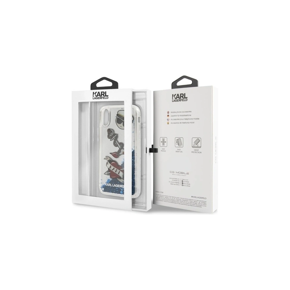 Etui Karl Lagerfeld KLHCPXKSG Apple iPhone X/XS hard case Captain Karl Liquid Glitter