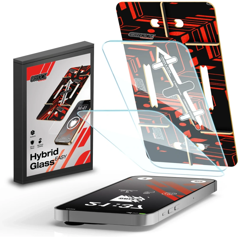 Szkło hybrydowe GrizzGlass HybridGlass Easy do Apple iPhone 14 [2 PACK]