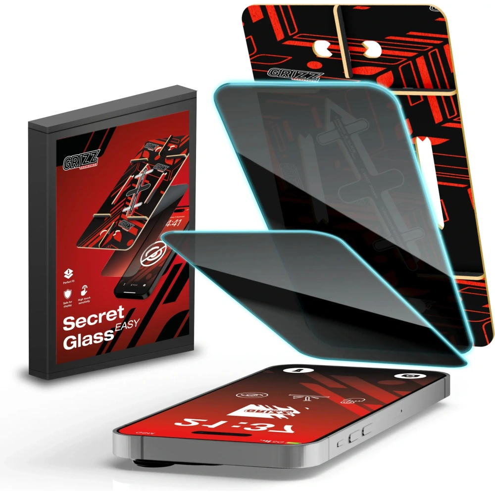 Szkło prywatyzujące GrizzGlass SecretGlass Easy do Apple iPhone 15 Pro [2 PACK]