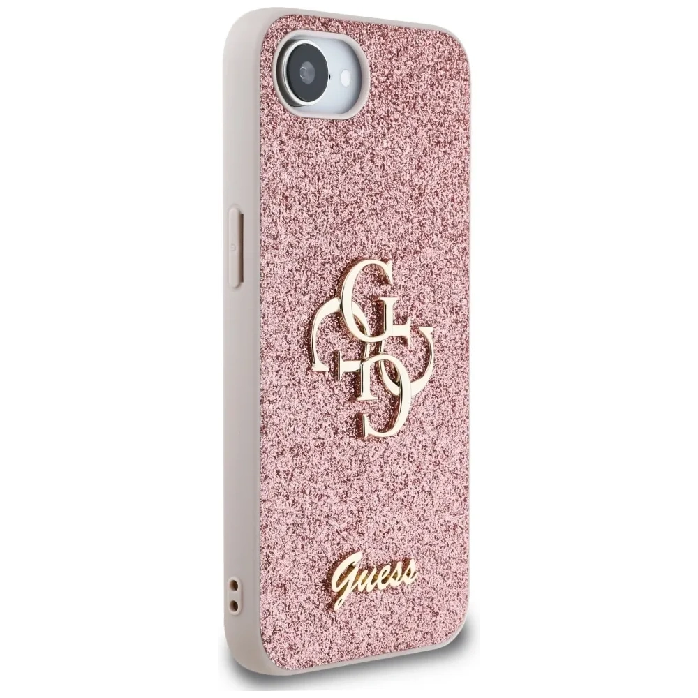 Etui Guess Fixed Glitter Big 4G do Apple iPhone 16e różowy