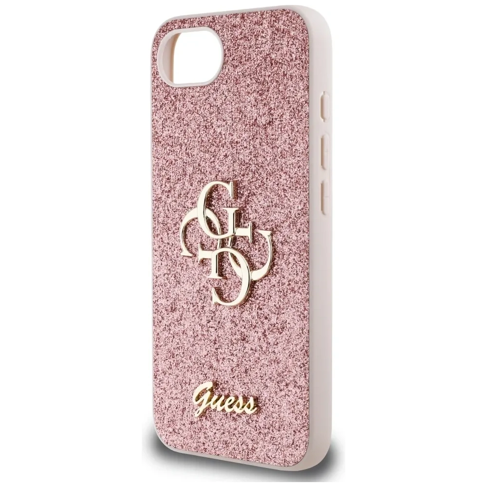 Etui Guess Fixed Glitter Big 4G do Apple iPhone 16e różowy