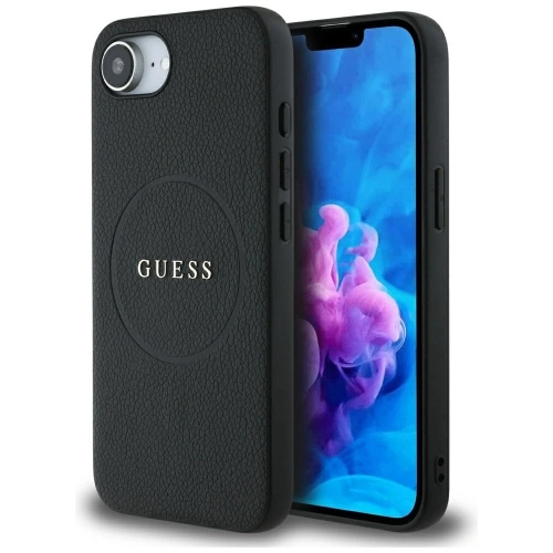 Kup Etui Guess Grained Ring MagSafe do Apple iPhone 16e czarny - GUE4469 - {ean13} - Sklep Home Screen