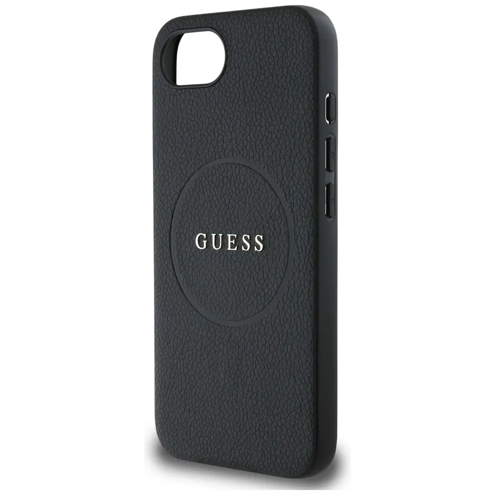 Etui Guess Grained Ring MagSafe do Apple iPhone 16e czarny