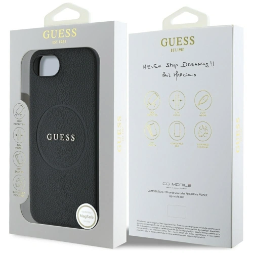 Kup Etui Guess Grained Ring MagSafe do Apple iPhone 16e czarny - GUE4469 - {ean13} - Sklep Home Screen