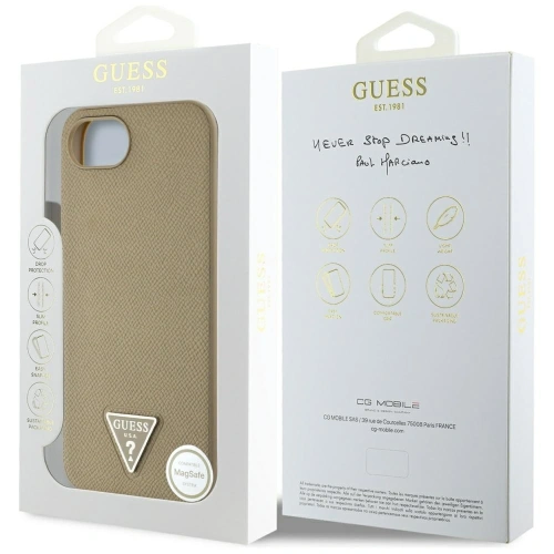 Kup Guess Grained Triangle MagSafe Apple iPhone 16e hnědý - GUE4471 - {ean13} - Sklep Home Screen