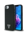 Guess Grained Triangle MagSafe Apple iPhone 16e černý