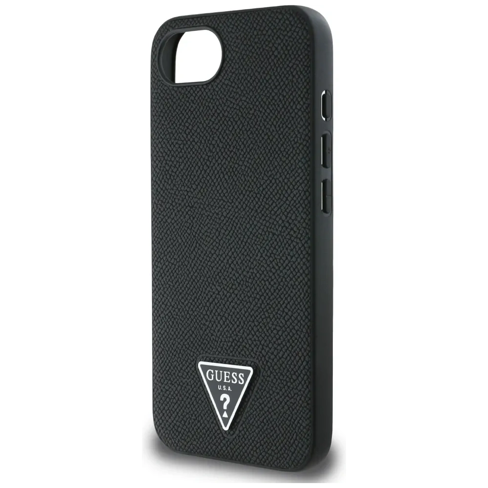 Etui Guess Grained Triangle MagSafe do Apple iPhone 16e czarny