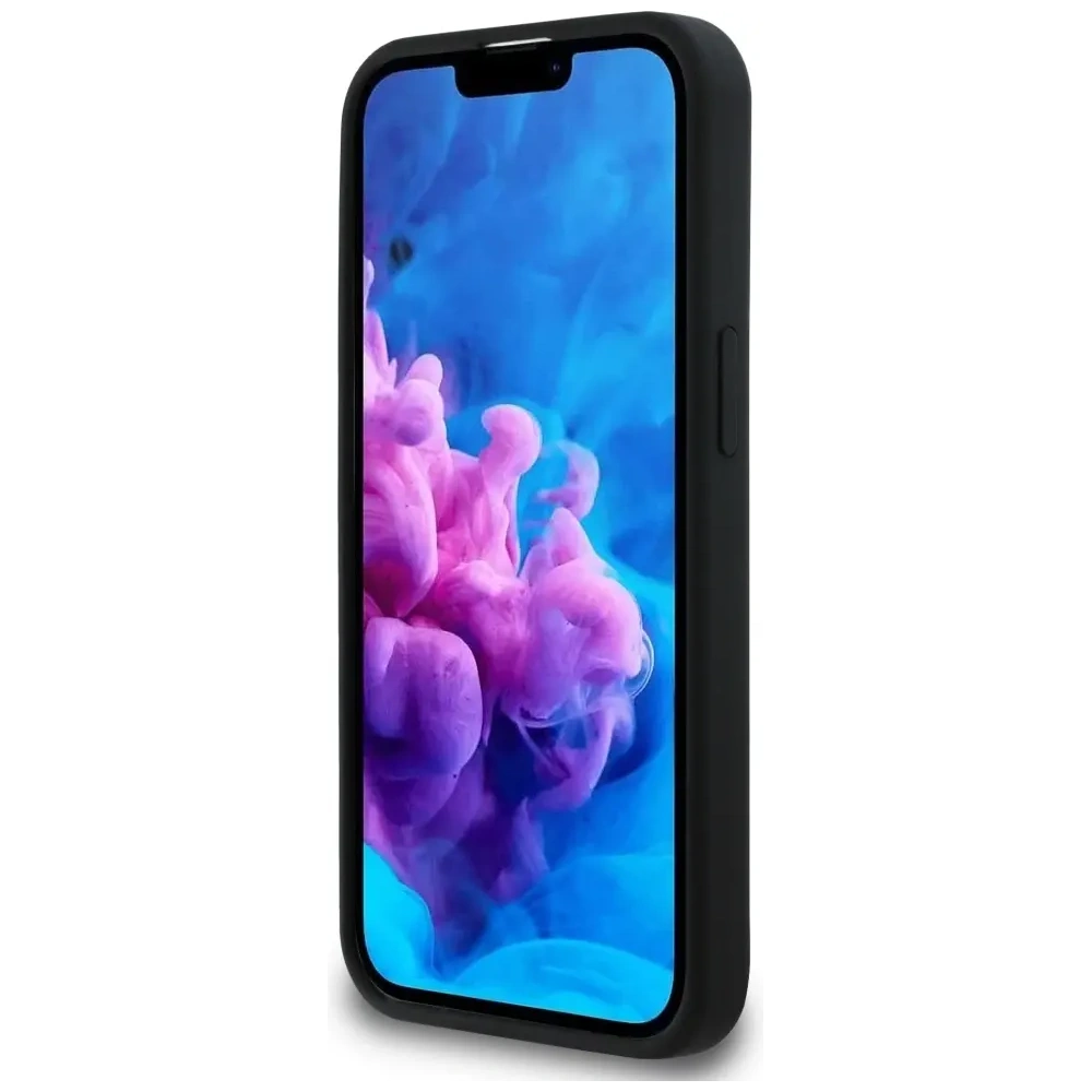 Etui Guess Silicone Script Metal Logo MagSafe do Apple iPhone 16e czarny