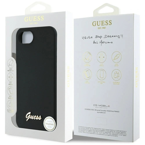 Kup Guess Silikon-Skript-Metall-Logo MagSafe Apple iPhone 16e schwarz - GUE4473 - {ean13} - Sklep Home Screen