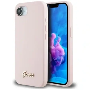 Kup Guess Logo Metalic Script din Silicon MagSafe Apple iPhone 16e roz - GUE4474 - {ean13} - Sklep Home Screen
