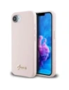 Guess Logo Metalic Script din Silicon MagSafe Apple iPhone 16e roz