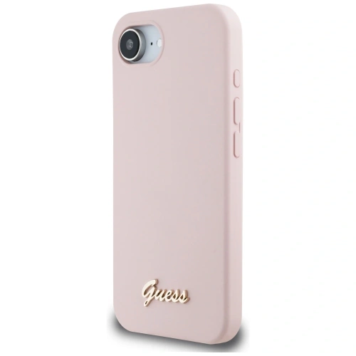 Kup Guess Silikon Script Metall Logo MagSafe Apple iPhone 16e pink - GUE4474 - {ean13} - Sklep Home Screen