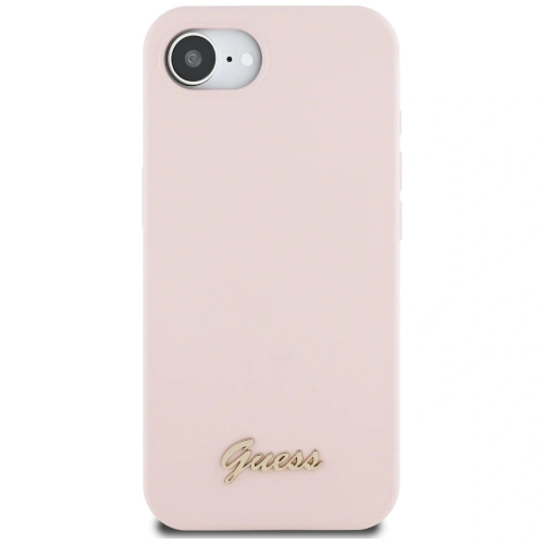 Kup Guess Silikon Script Metall Logo MagSafe Apple iPhone 16e pink - GUE4474 - {ean13} - Sklep Home Screen