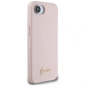 Kup Guess Logo Metalic Script din Silicon MagSafe Apple iPhone 16e roz - GUE4474 - {ean13} - Sklep Home Screen