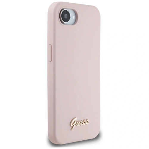 Kup Guess Silikon Script Metall Logo MagSafe Apple iPhone 16e pink - GUE4474 - {ean13} - Sklep Home Screen