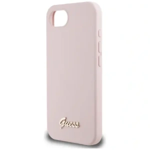 Kup Guess Logo Metalic Script din Silicon MagSafe Apple iPhone 16e roz - GUE4474 - {ean13} - Sklep Home Screen