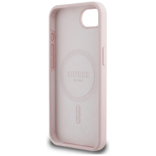 Kup Guess Silikon Script Metall Logo MagSafe Apple iPhone 16e pink - GUE4474 - {ean13} - Sklep Home Screen
