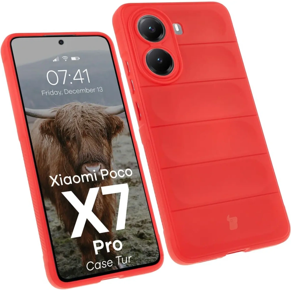 Pancerne etui Bizon Case Tur do Xiaomi Poco X7 Pro czerwone