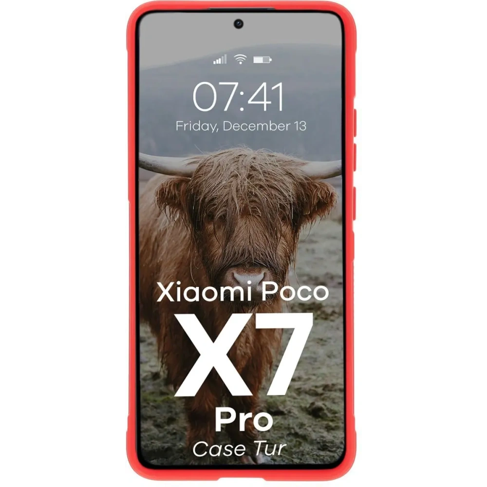 Pancerne etui Bizon Case Tur do Xiaomi Poco X7 Pro czerwone