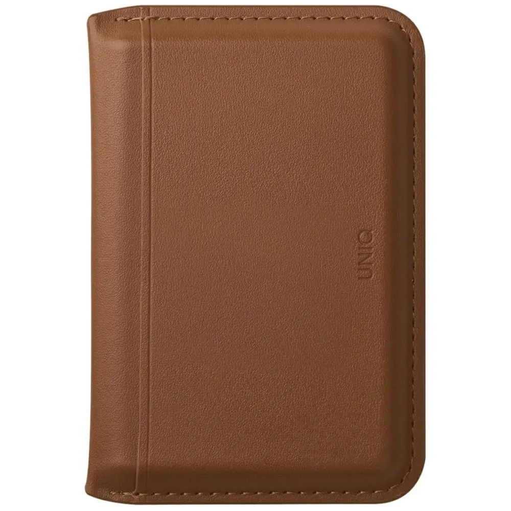 Magnetyczny portfel RFID UNIQ Lyden DS stojak na telefon karmelowy