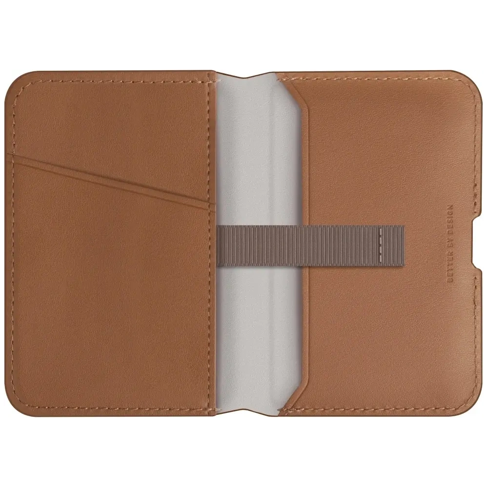 Magnetyczny portfel RFID UNIQ Lyden DS stojak na telefon karmelowy