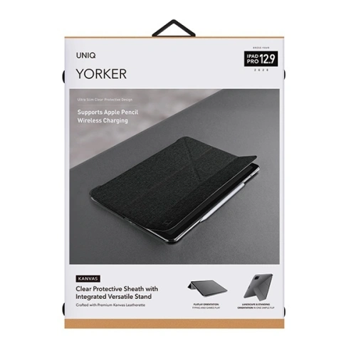 Kup Etui UNIQ Yorker Kanvas Apple iPad Pro 12.9 2020 (generatia a 4-a) negru/obsidian tricotat negru - UNIQ228BLK - {ean13} - Sklep Home Screen