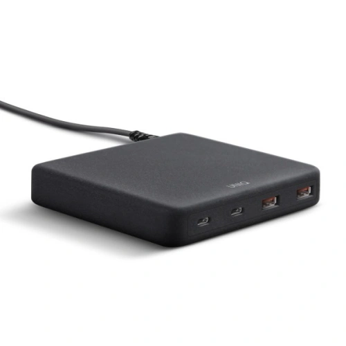 Kup UNIQ Hálózati töltő HUB Surge Mini 100W fekete/anátracit 2xUSB Gyors Töltés 3.0 + 2xUSB-C PD 3.0 (LITHOS Collective) - UNIQ229BLK - {ean13} - Sklep Home Screen